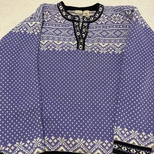L.L. Bean Nordic-Inspired Purple and White sweater vintage cottagecore